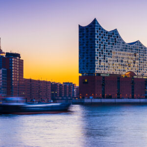 View over the Elbe river in Hamburg