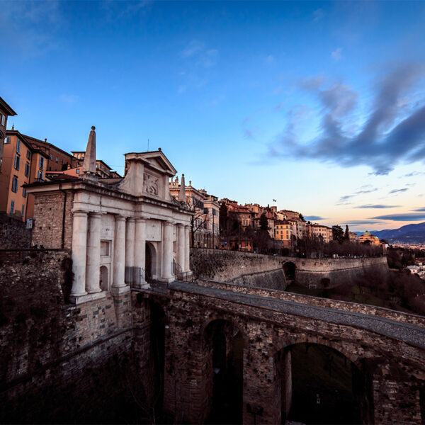 colorful sunset in Bergamo