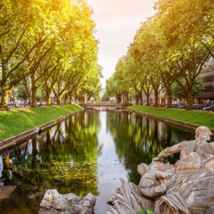 Water canal in Dusseldorf city