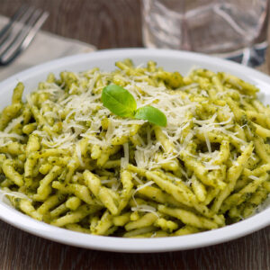 Pasta with pesto sauce