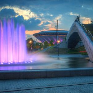 Katowice evening view of city