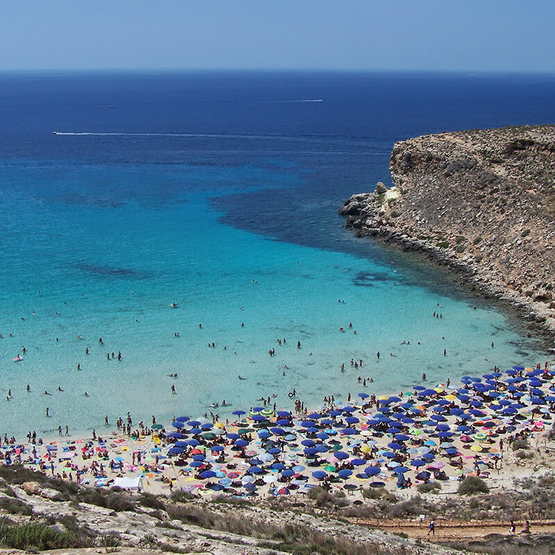 beach on the Island of Rabbits. Lampedusa- Sicily