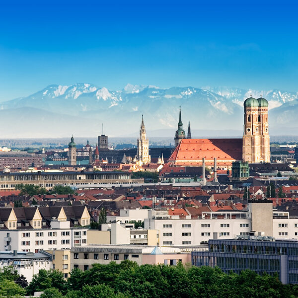 Munich: city skyline in the evening light