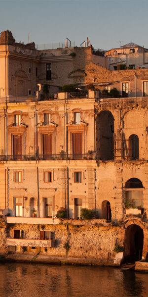 Dawn in Naples on Posillipo Donn'Anna Carafa's Building