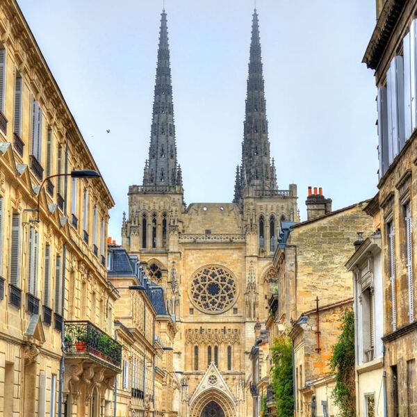 View of St. Andrea Cathedral in Bordeaux